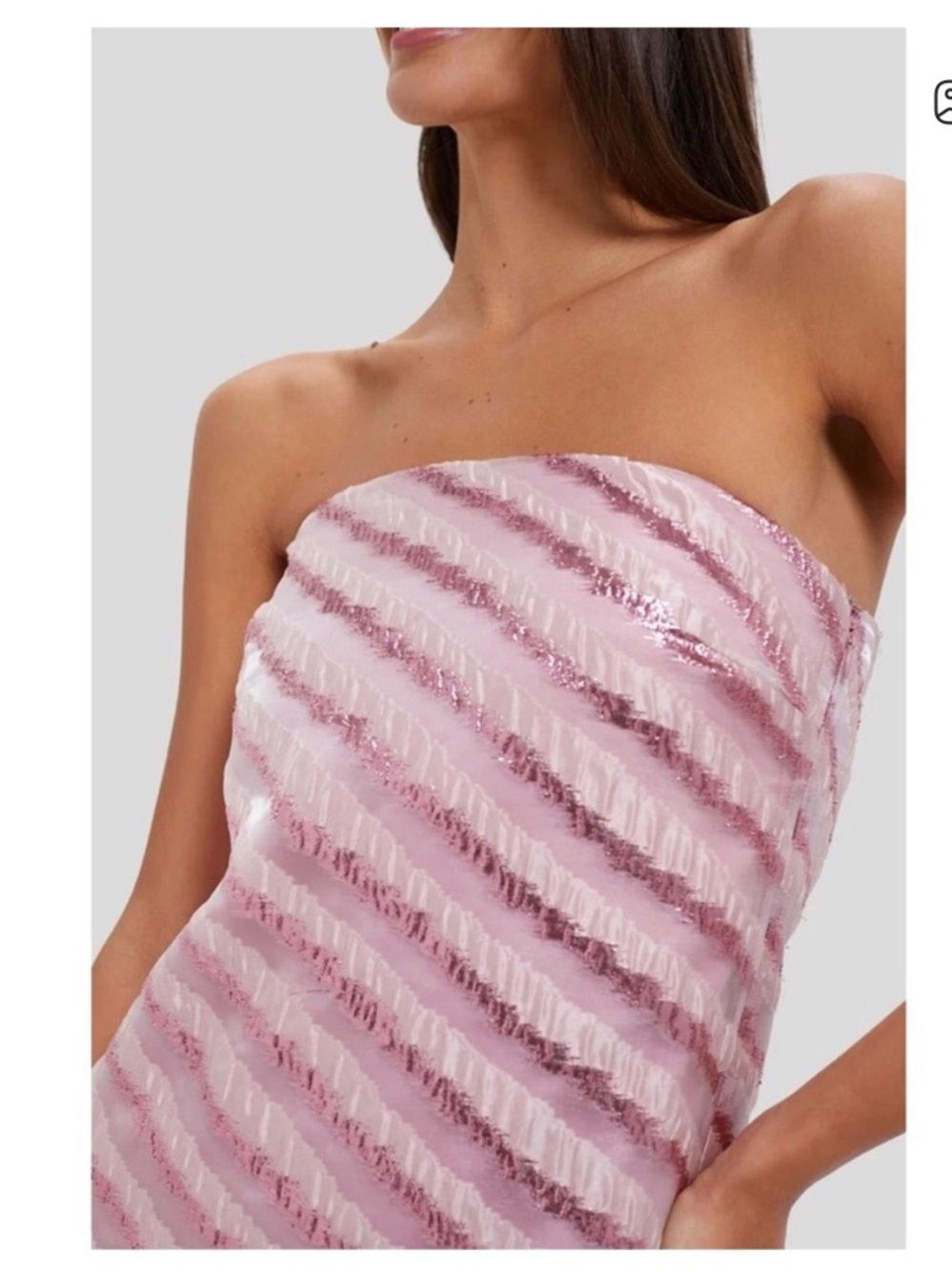 Pink Strapless Sequin Midi Dress - Picture 2 of 4